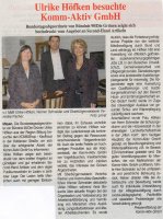 Sozialkaufhaus - Bundestagsabgeordnete Ulrike Höfken besuchte Komm-Aktiv GmbH - Blick Aktuell 19.10.10